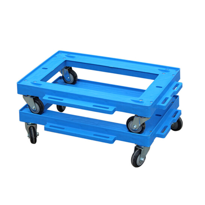 Strong Stackable Plastic 4 Wheel Dolly for Crate