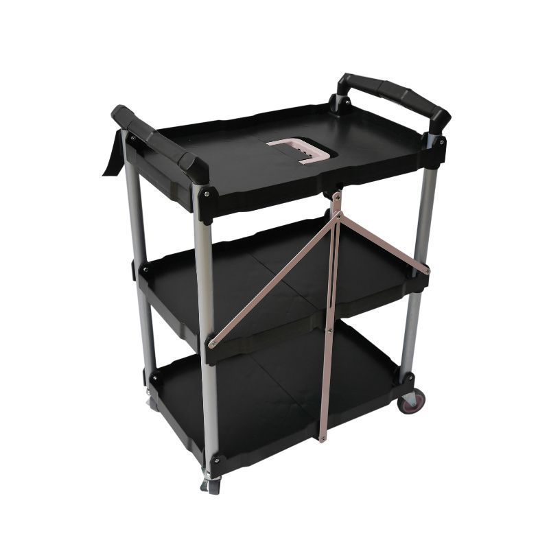 Tool Carts with Wheels 3 Tier Utility Rolling Cart Plastic Push Cart for Home Garage Restaurant Office Kitchen Warehouse