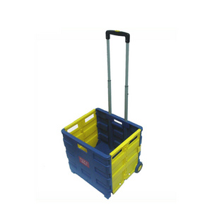 Quik Cart Collapsible Rolling Crate on Wheels for Teachers Tote Basket ,Made from Heavy Duty Plastic Used as a Seat