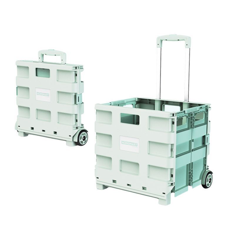 Quik Cart Collapsible Rolling Crate on Wheels for Teachers Tote Basket ,Made from Heavy Duty Plastic Used as a Seat