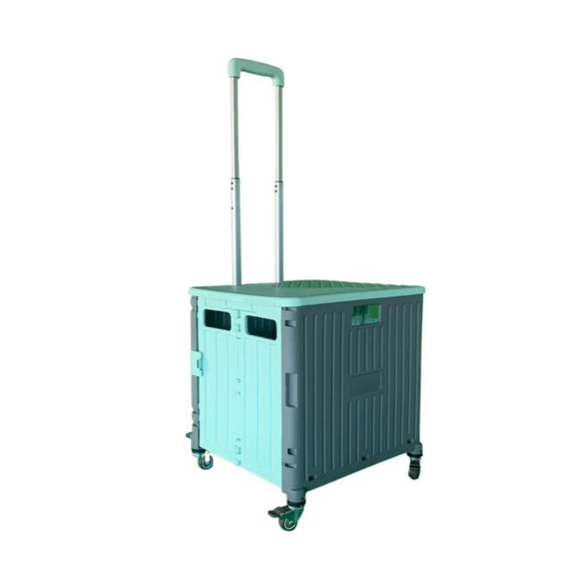 Four Casters Collapsible Easy Box Shopping Cart