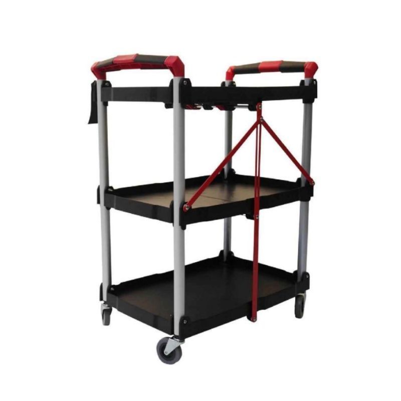 Portable Utility Service Detailing Cart 3 Tier Trolley with Lockable Swivel Wheels