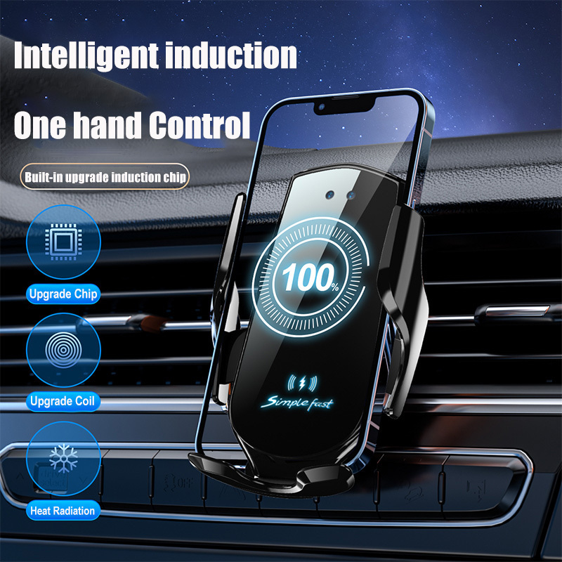 Factory 15W Automatic Car Air Vent Mount Holder Mobile Phone Holder Wireless Car Charger Smart Sensor Fast Wireless Phone Holder