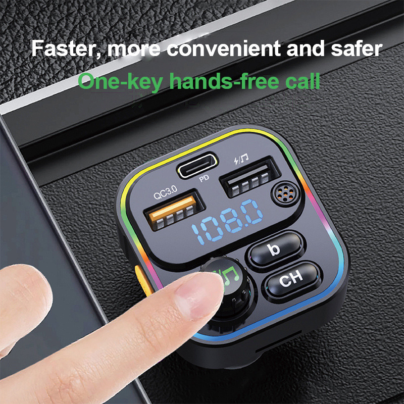 20W PD Car radio B T quick charger QC 3.0 car audio music multifunction wireless fm transmitter car mp3 players stereo usb ports