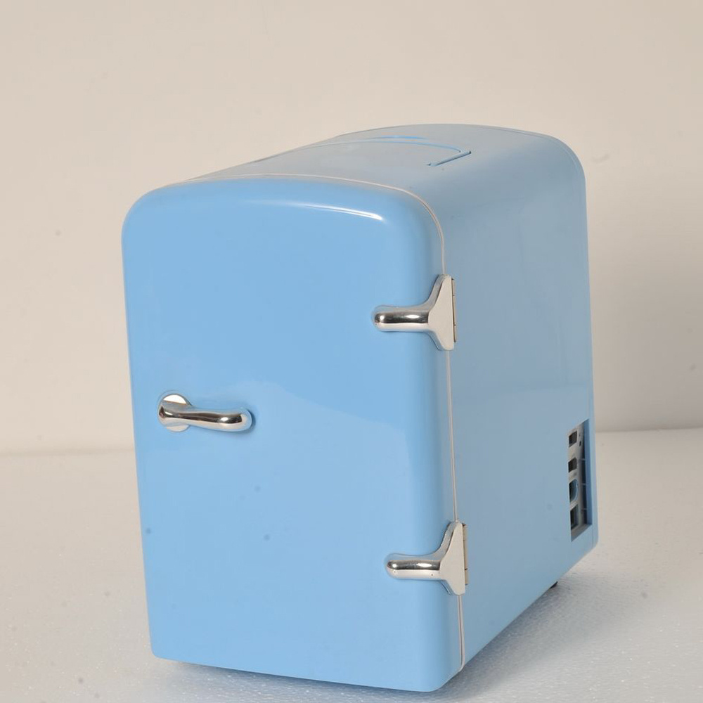 Blue Color 4L 6 Cans Home Rechargeable Mini Refrigerator For Car