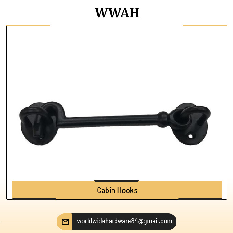 Door and Window Accessories Black Window Lock with Safety Cabin Window Hook Door Eye Latch for Sale