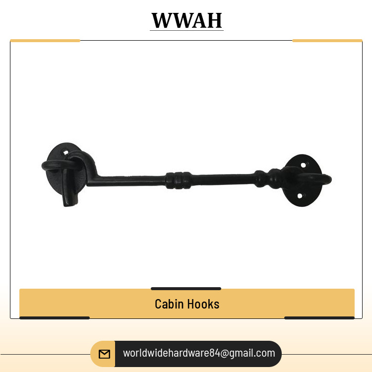 Door and Window Accessories Black Window Lock with Safety Cabin Window Hook Door Eye Latch for Sale