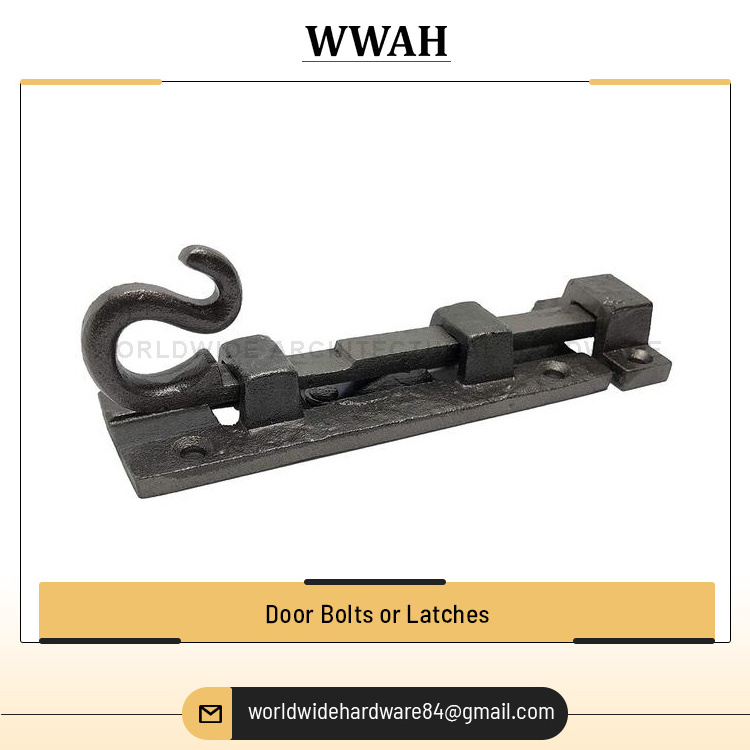 High Quality Home and Office Easy to Install Window Accessories Architectural Cast Iron Stopper / Flush Door Bolts and Latches