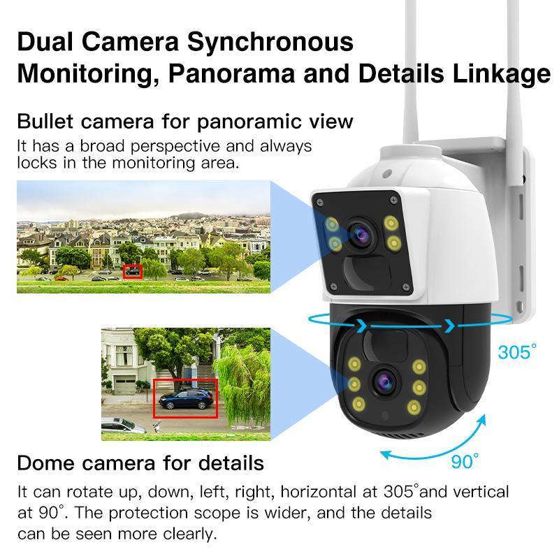 BG66DR Low Power Outdoor 4G PTZ Dual Lens 4MP HD Surveillance CCTV IP Camera AI Tracking OKAM PRO APP Binocular Security Camera