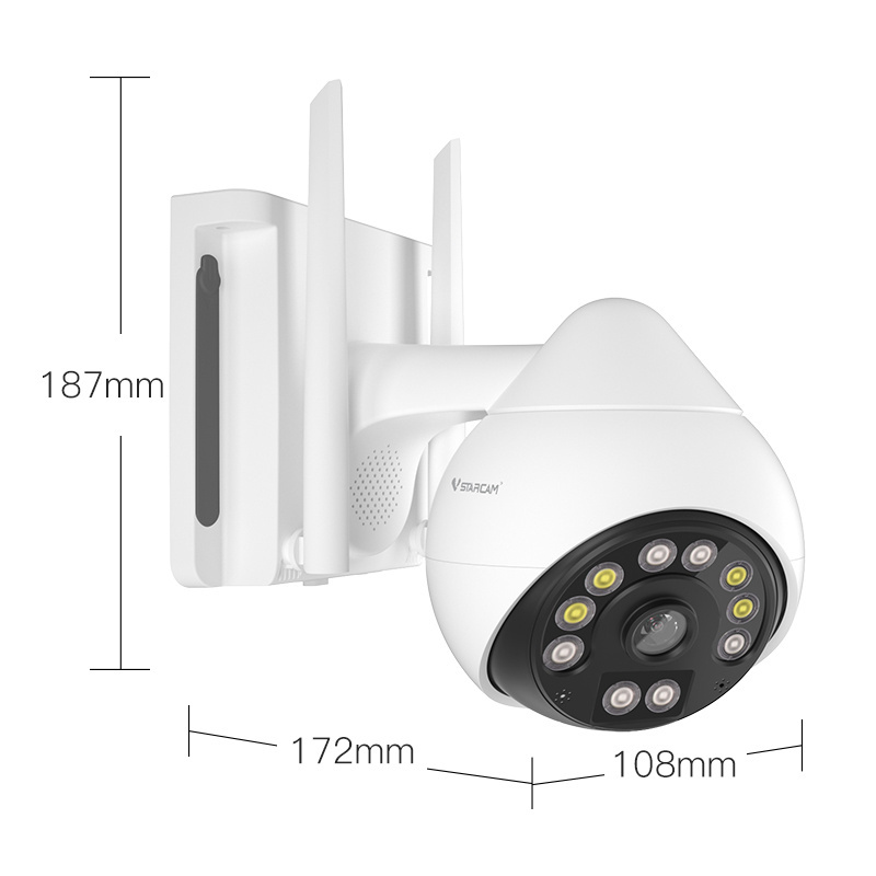 Outdoor Waterproof Security WiFi Cloud storage NVR/NAS 2.4GHz WIFI  RJ45 Network CCTV Humanoid Detection 4K 4MP PTZ Solar Camera