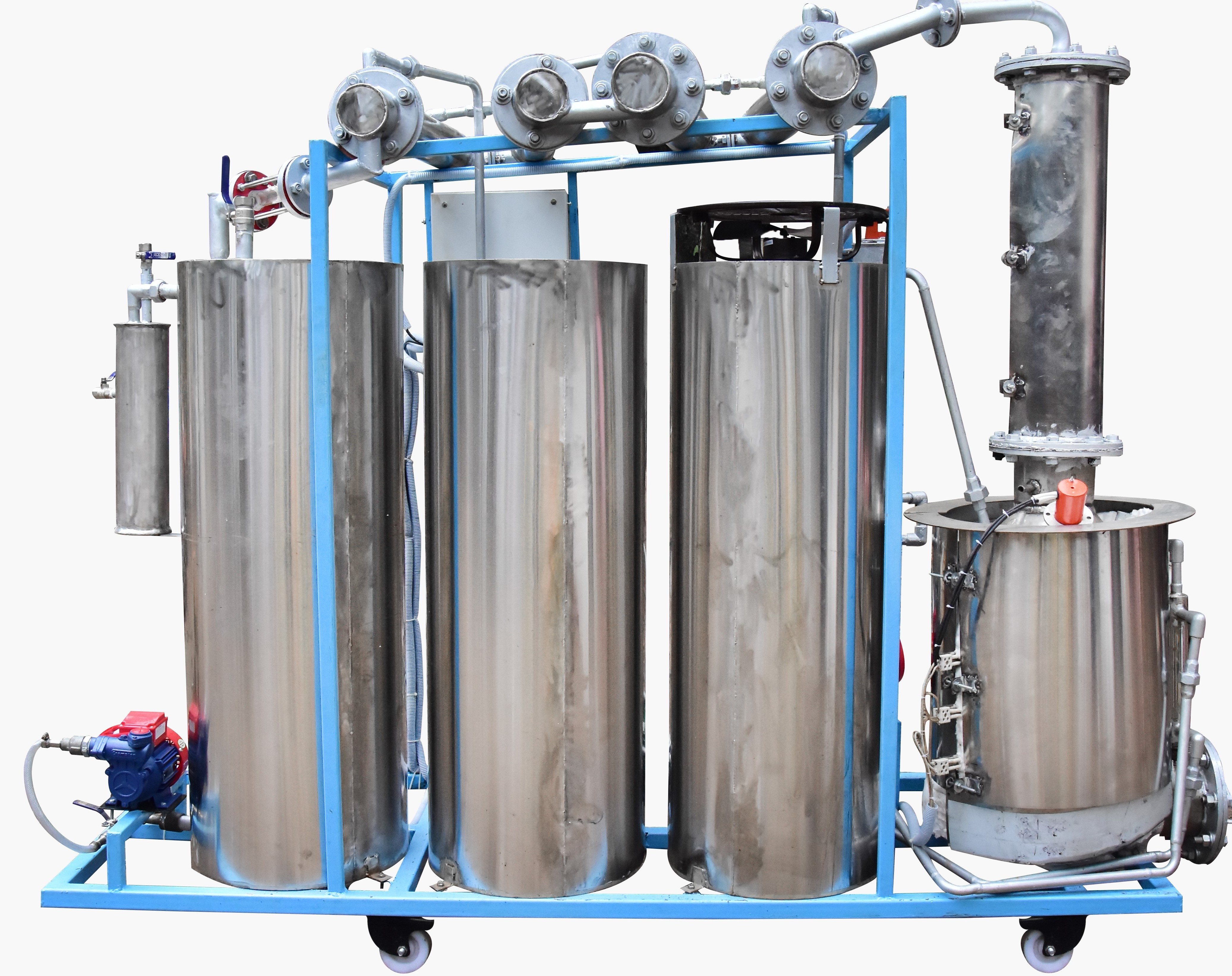 High class waste engine oil to diesel distillation equipment. pyrolysis method refinery smart operation economic filtration