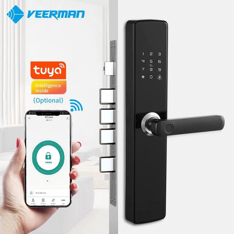 Gate Door  Tuya App Wifi Keyless Fingerprint IC Card Password  Digital Safe Smart Door Lock