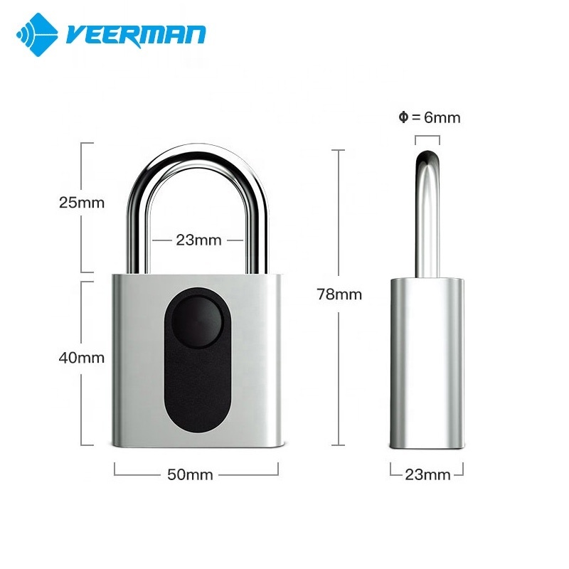 Factory Cheap Price Waterproof Luggage Backpack Suitcase Gate Smart Fingerprint Padlock