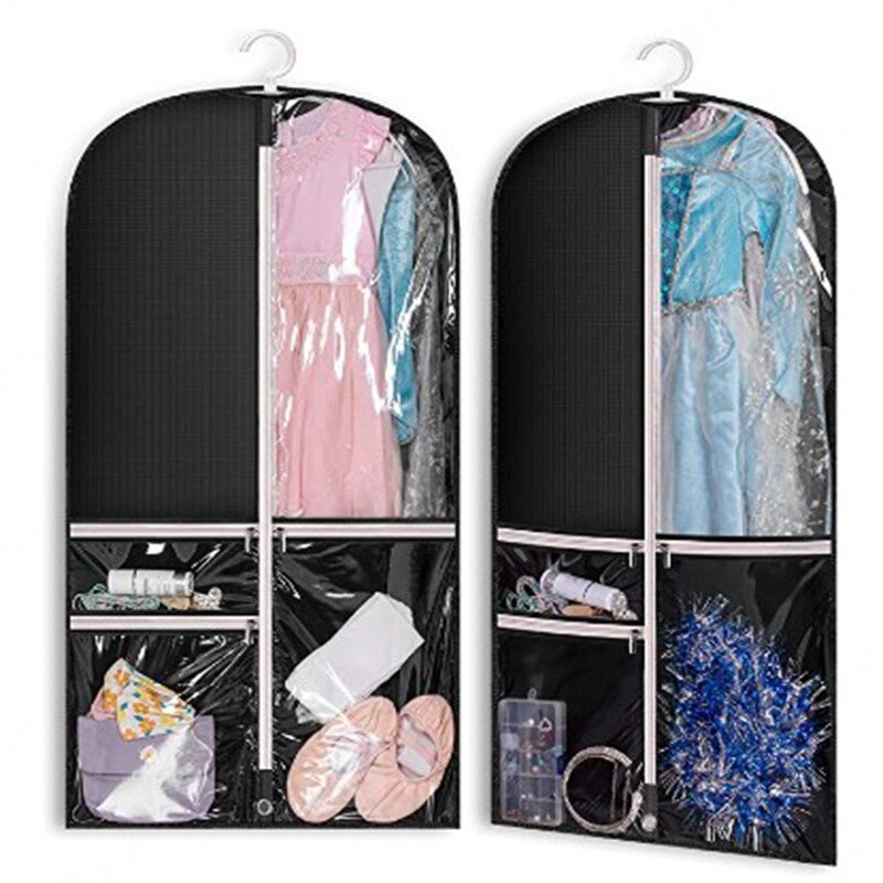 Hanging Clothes Travel Storage Dance Costume Garment Bag for Dance Competition with 3 Accessory Pockets Suits Dress Cover