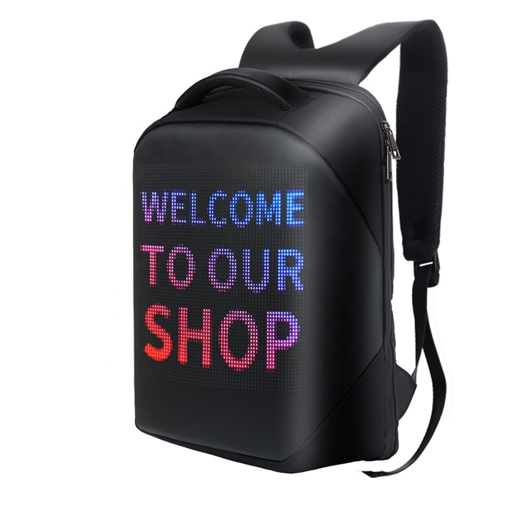 Customize Light Multi-function smart  back packs bag usb charging led screen backpack bag outdoor Walking travel