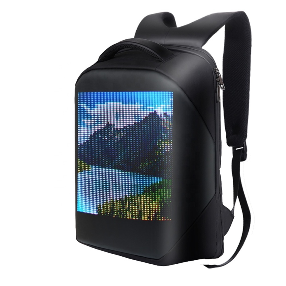 Customize Light Multi-function smart  back packs bag usb charging led screen backpack bag outdoor Walking travel