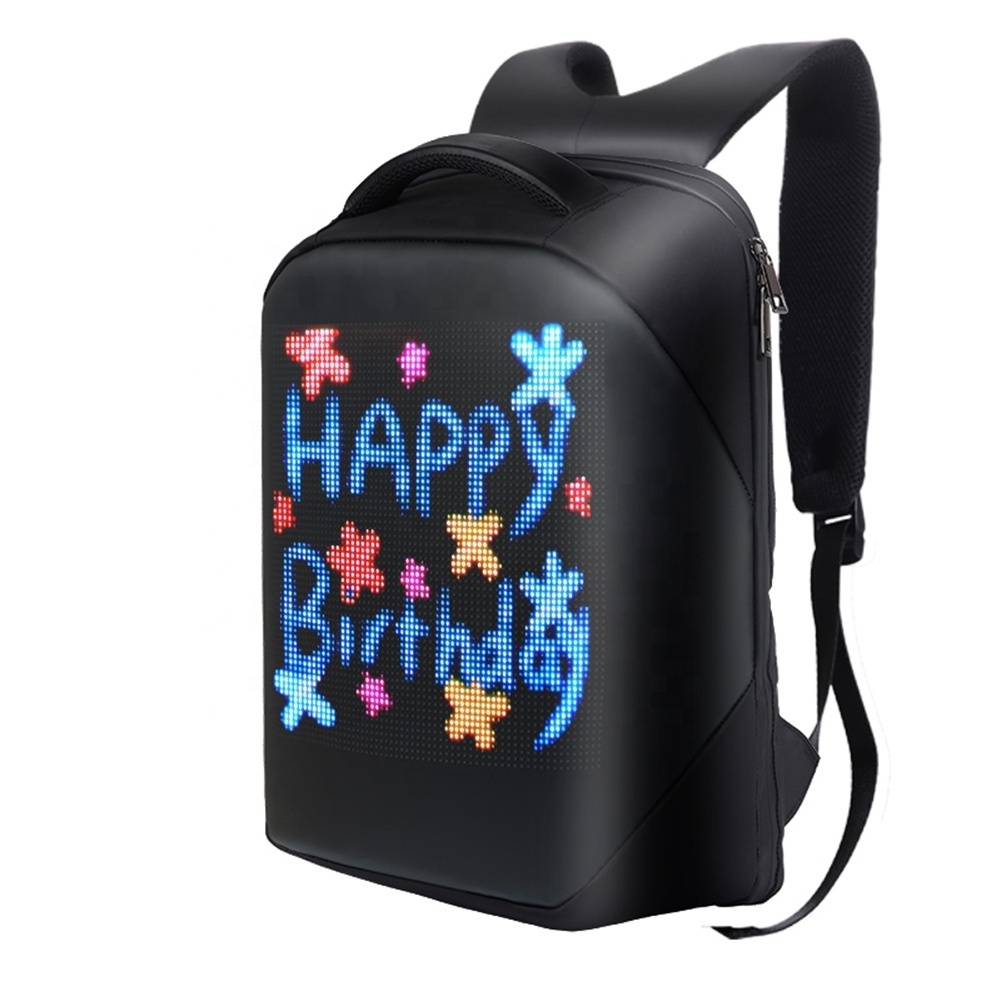 Customize Light Multi-function smart  back packs bag usb charging led screen backpack bag outdoor Walking travel