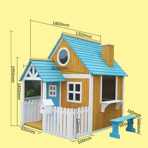 Custom Backyard Outdoor Wood Playground Kids Cubby House Climbing Wooden Playhouses With Slide