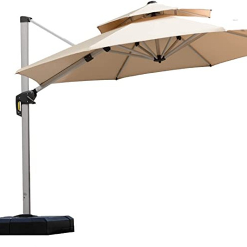 Polyester Shade 95% UV Protection Outdoor Market Cantilever Umbrella  Offset Hanging Patio Umbrella