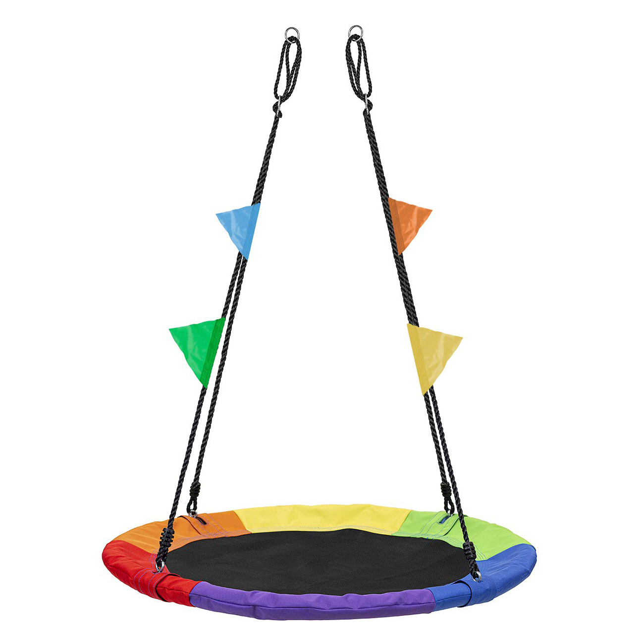 Backyard playground 40 Inch Multi-Color Rainbow tree swing disc Indoor/Outdoor Round Mat kids saucer tree swing for swing sets