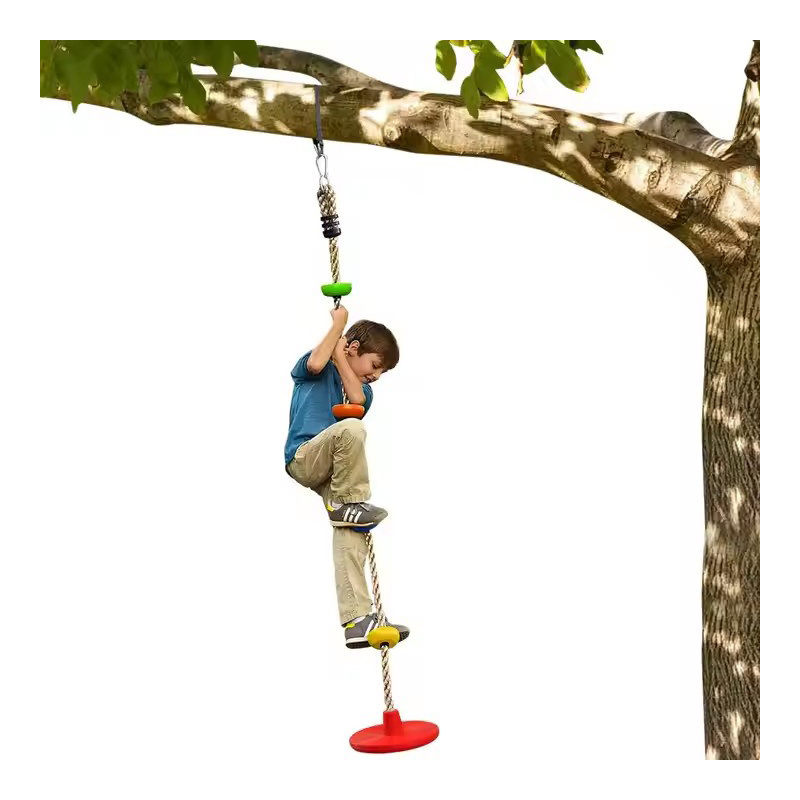 Outdoor Hanging Playground Disk Climbing Rope Swing Tree Disc Swing For Kids