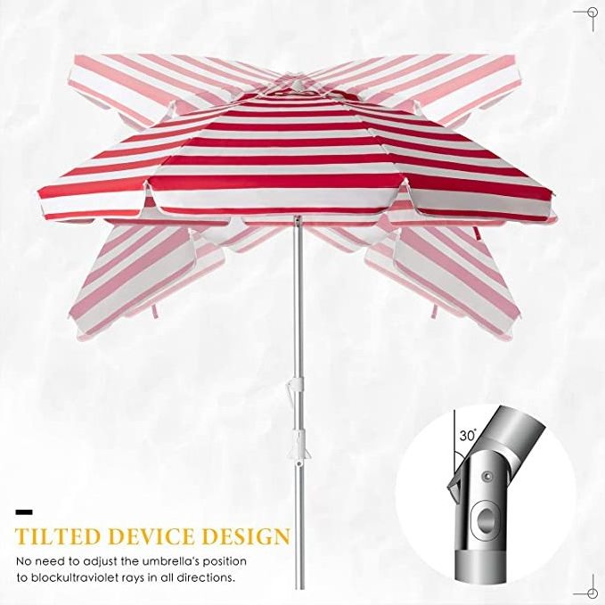 Beach Umbrella  Back Bay Play  Windproof kids Umbrella for Sand Travel Wooden Poles Sun Beach Umbrella