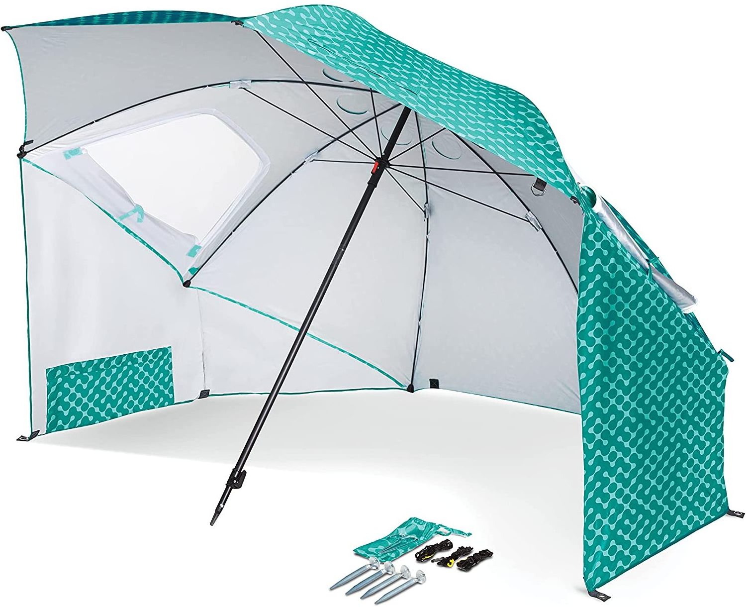 Outdoor Folding Beach Umbrella tent  - SPF50+ Sun Protection Windproof  Table Umbrella with tent