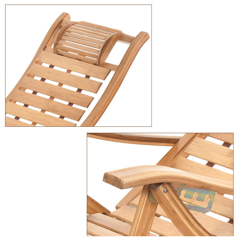 Adjustable Bamboo Relax Chair Casual balcony rocking chair outdoor swing adult lounge chair