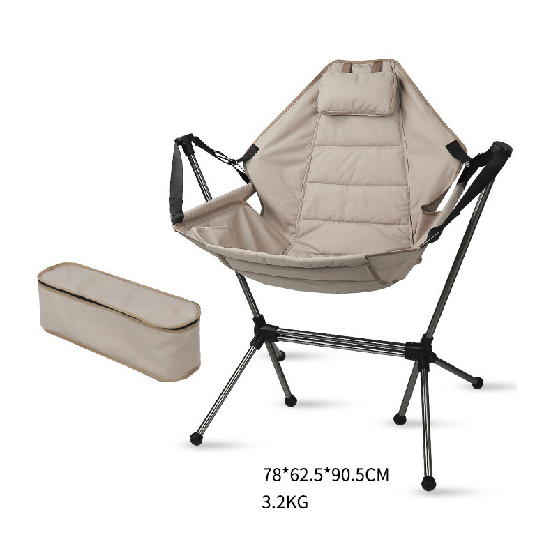 High Quality Compact Lightweight Swing Moon Beach Chair Outdoor Folding Camping Rocking Chair