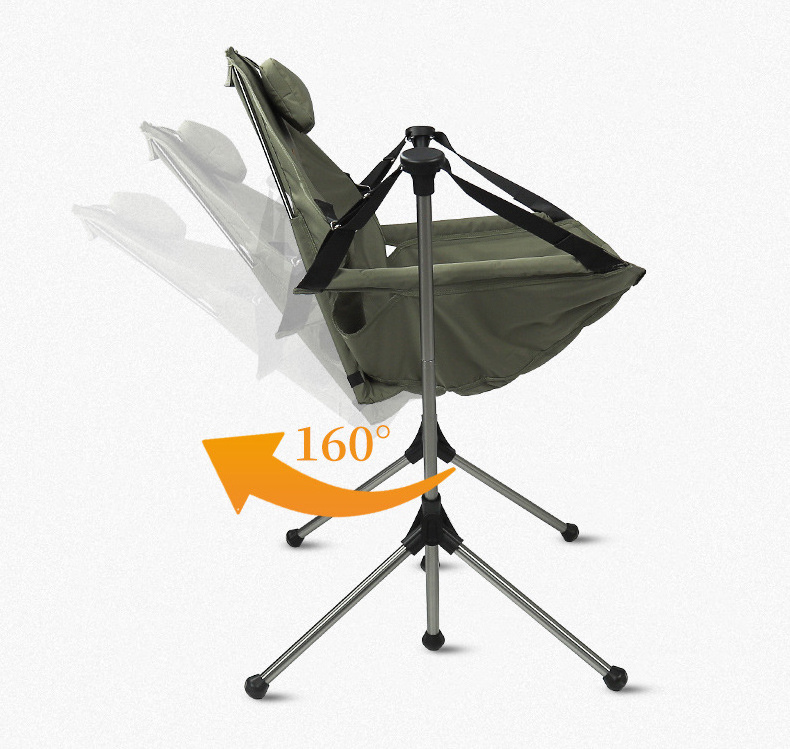 High Quality Compact Lightweight Swing Moon Beach Chair Outdoor Folding Camping Rocking Chair