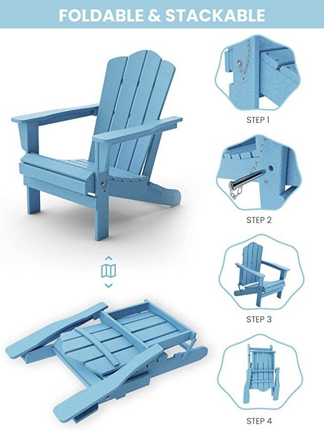 Waterproof Outdoor Garden Patio Beach Folding Lounge Hard Polywoo Muskoka Adirondack Chairs