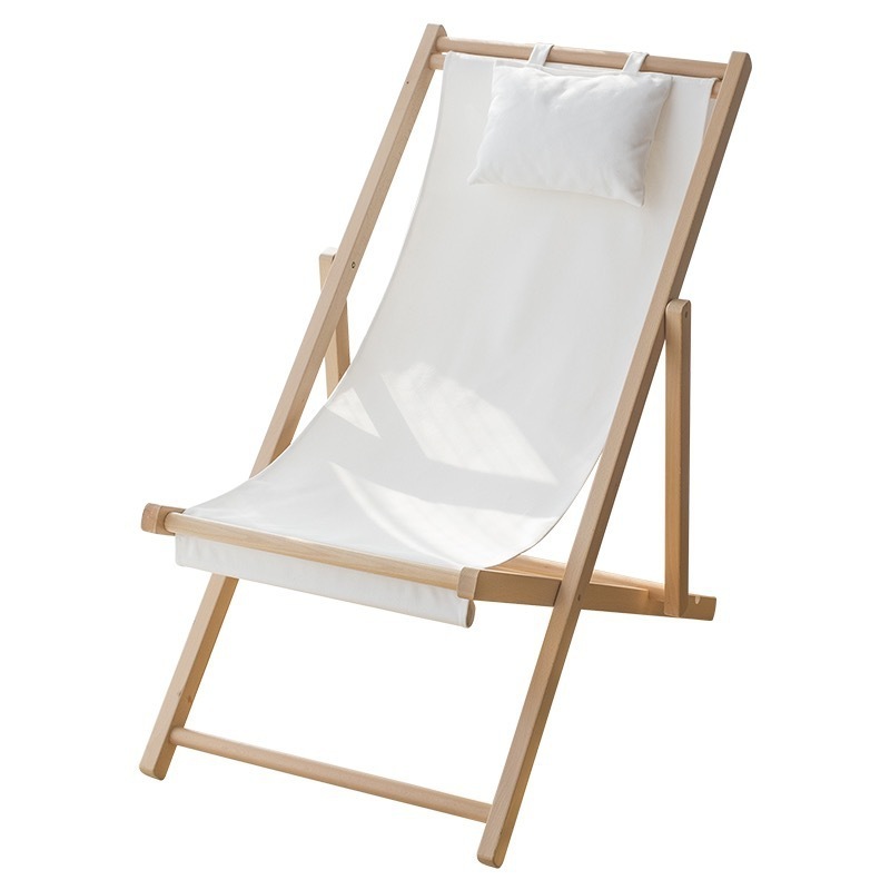 Wooden Deck Chair Adjustable Folding Beach Chair Custom Foldable Beach Outdoor Recliner Sun Lounge Chair