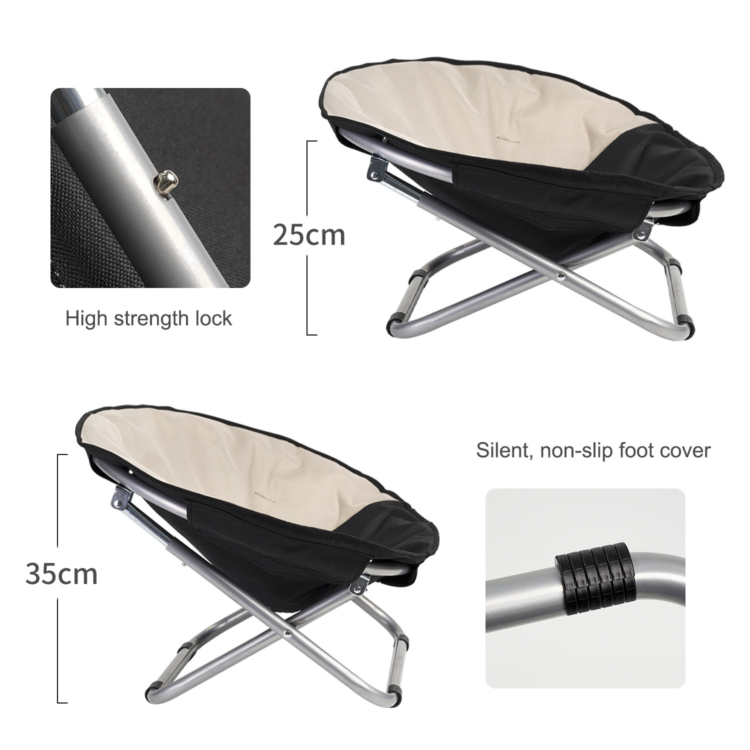 Waterproof Pet Chair Moon Bed Winter Folding Dog Bed Portable Collapsible Raised Dog Cats Pet Bed for Camping Beach Travel