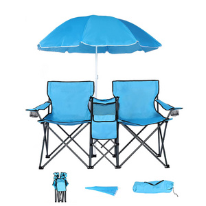 wholesale portable double camping chair set with cooler bag folding tables and chairs for events