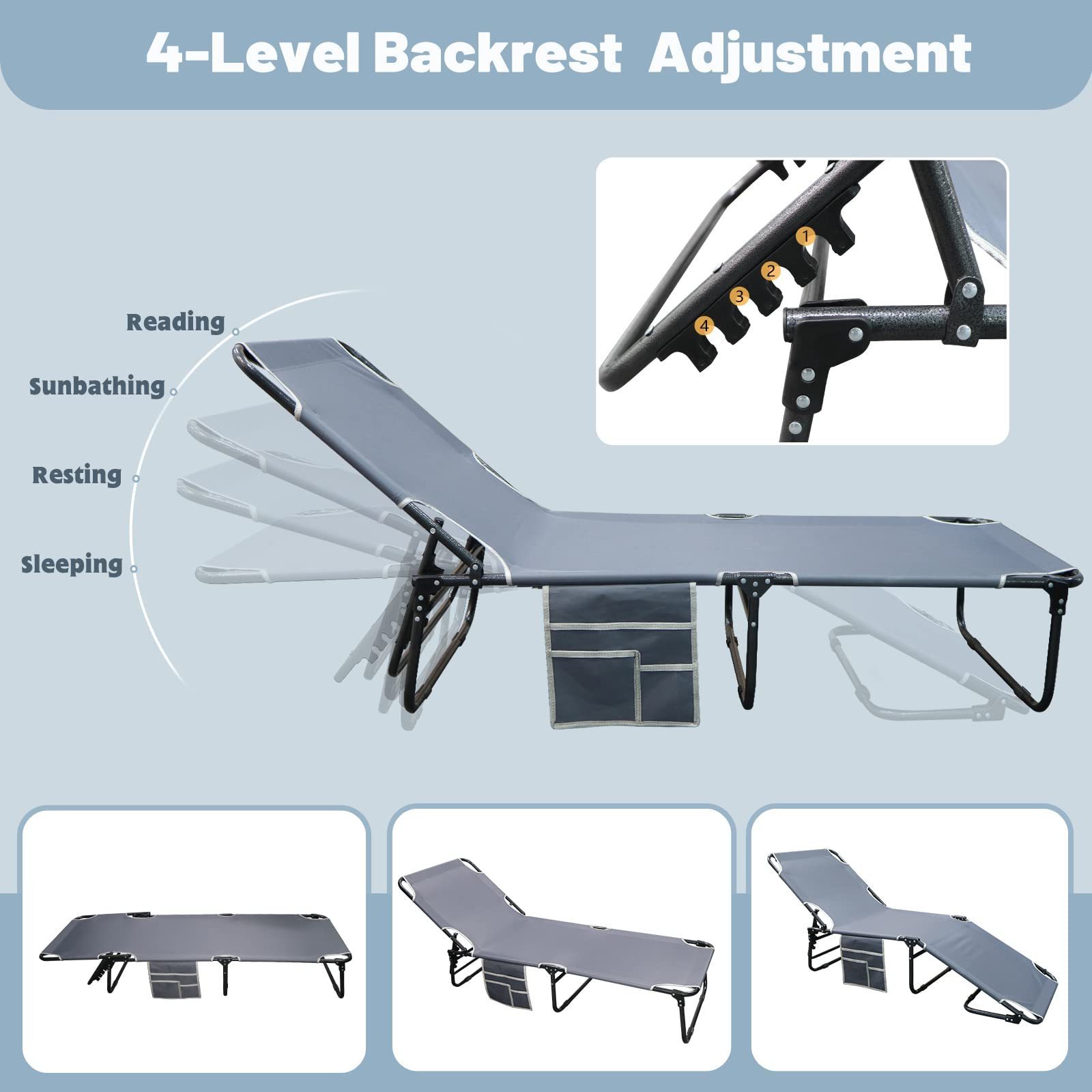 Folding Camping Bed Aluminum Folding Camping Bed Beach Chair Sun Lounger