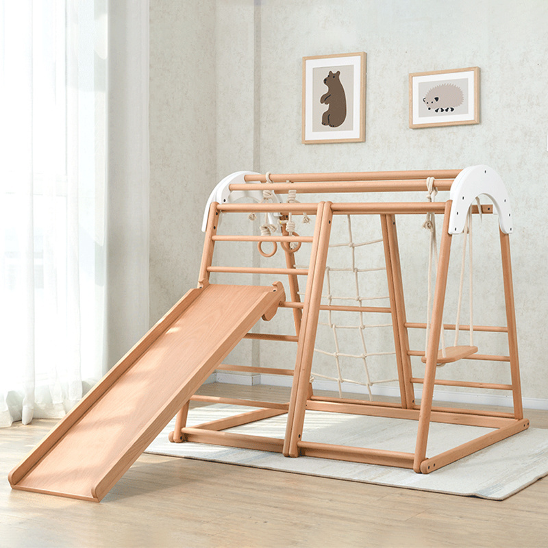 Wholesale Solid Wood Swing Indoor Wooden Slide for Kids