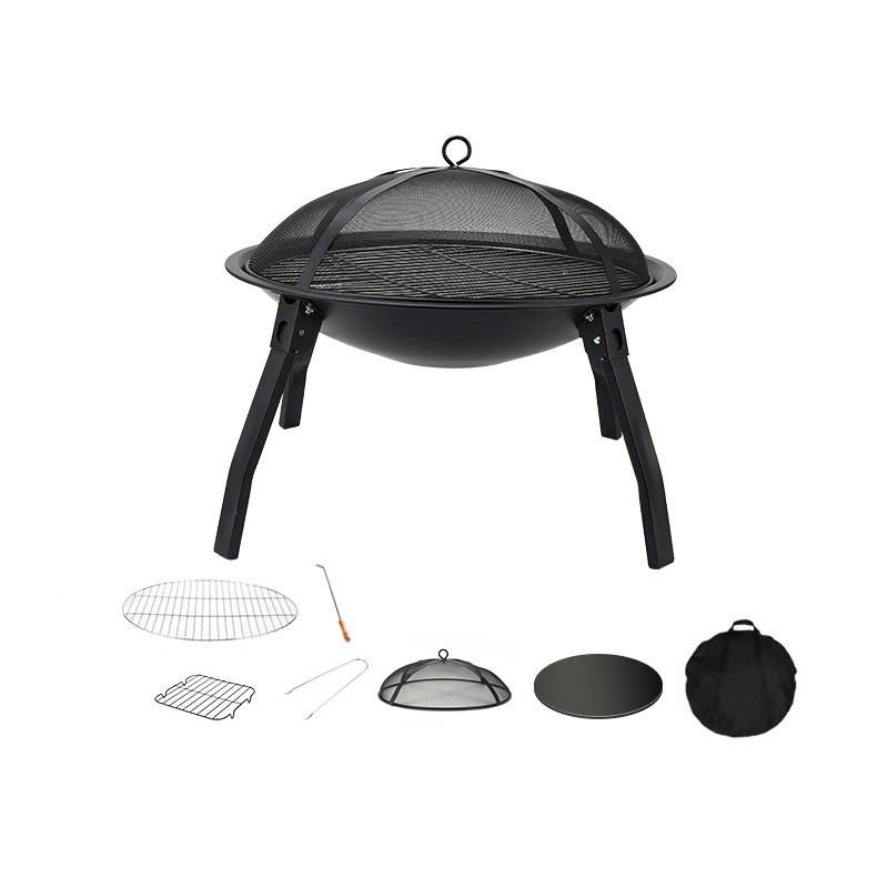 Wholesale Brazier 22inch Portable Folding BBQ Fire Pit Outdoor With Cover Grill For Camping