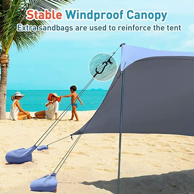 outdoor sunshade Beach Tents Pop Up 6 Person UPF50+, Popup Canopy Shade Camping Sun Shelter Portable with Carrying Bag