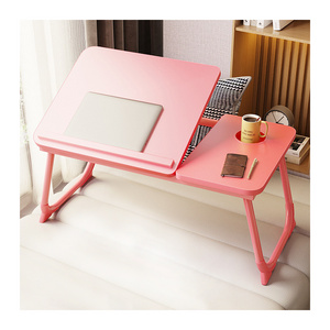 Folding Breakfast Tray Portable Lap Standing Desk Notebook Stand Reading table with ubs book cup holder