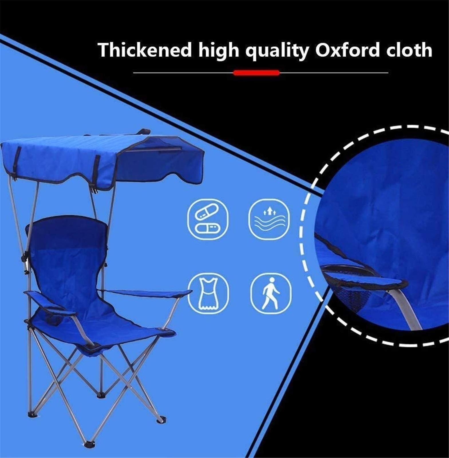 Portable Camping Chairs Folding Lightweight Sun Lounger Garden Lounger Beach Chair with Sun Shade