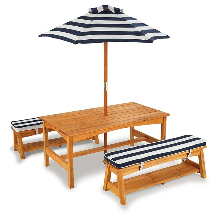 Outdoor Folding Picnic Tables with Market Umbrella Picnic Table with Umbrella Wood Picnic Dining Set with Benches