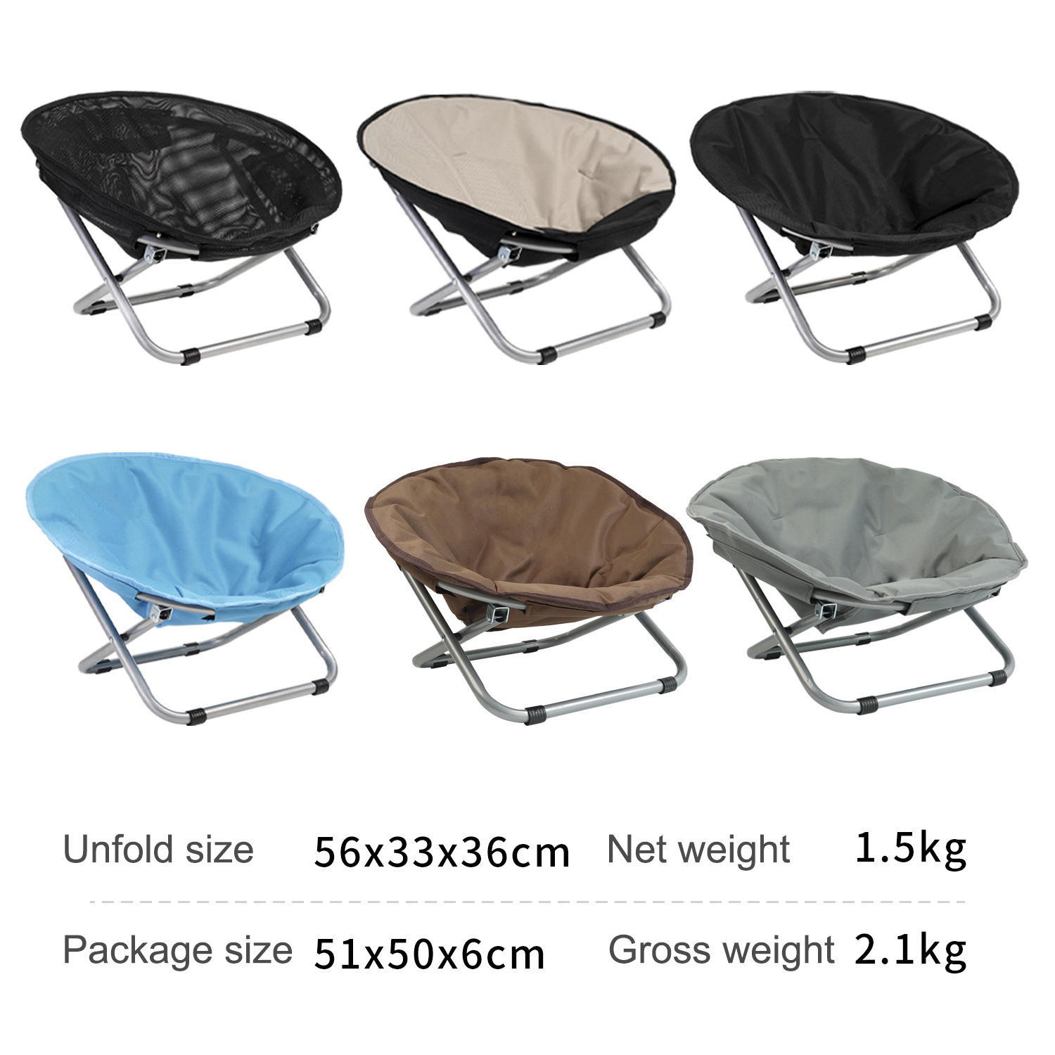 Waterproof Pet Chair Moon Bed Winter Folding Dog Bed Portable Collapsible Raised Dog Cats Pet Bed for Camping Beach Travel