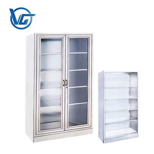 Glass door stainless steel medical medicine cabinet