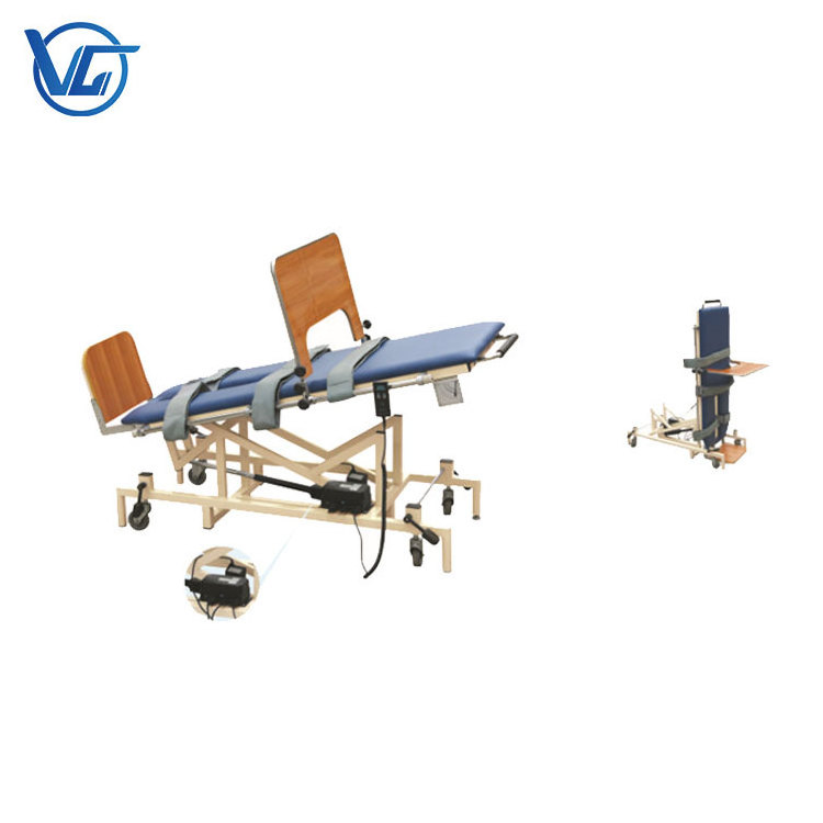 Electric tilt table physiotherapy standing bed with varus correction plate