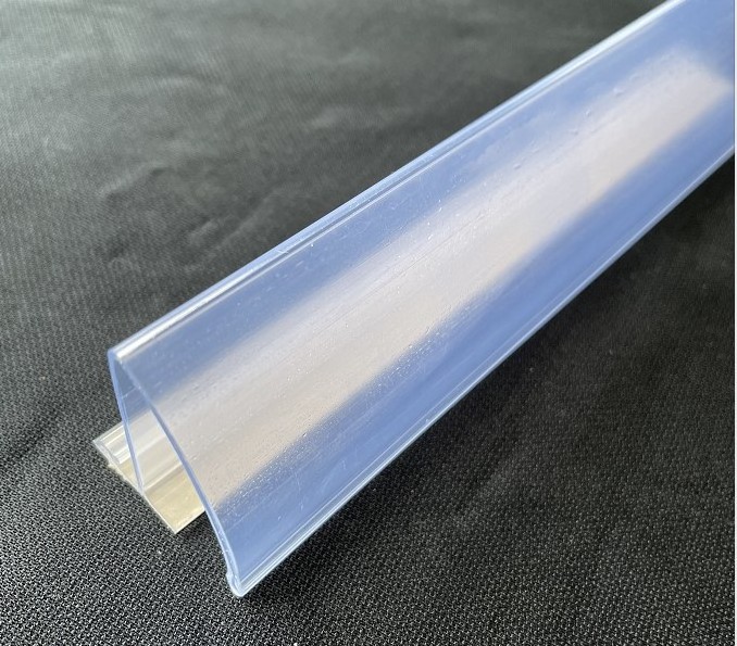 wholesale supermarket glass shelves adhesive plastic pvc price talker label holder for edge shelf