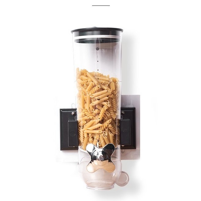 Dry food plastic dispenser cereal dispenser food storage double container Wall-mounted grain dispenser for cereal