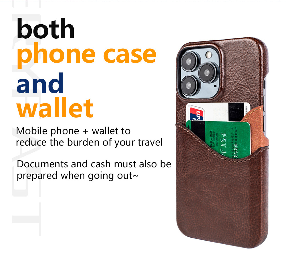 High Quality PU Leather Wallet Card Holder Phone Case With Card Slot  Phone Cover For iPhone 13 14