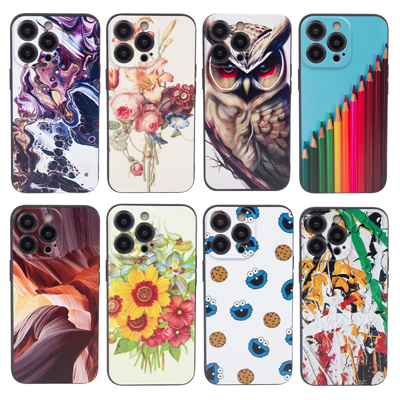 for iPhone 12 13 14 15 TPU case phone case pattern printing UV logo custom painting for Xiaomi Samsung Google custom phone case