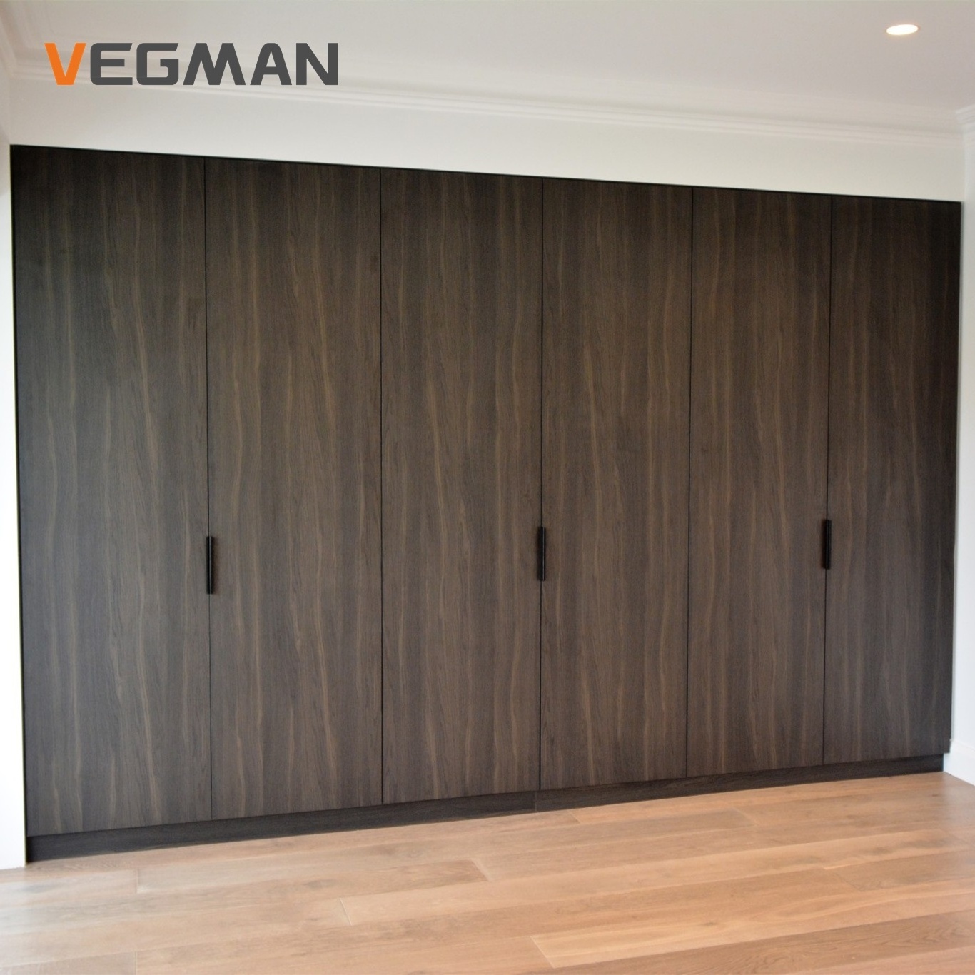 modern style walnut wooden timber color walk in closet