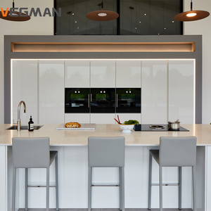 Modern Island Kitchen Designs Complete Smart Lacquer Glossy Kitchen Cabinets Supplier